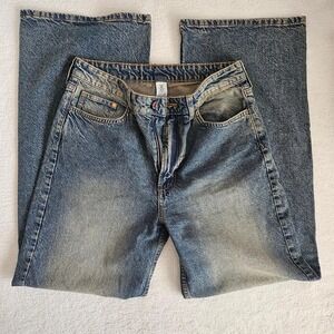 &denim wide leg jeans